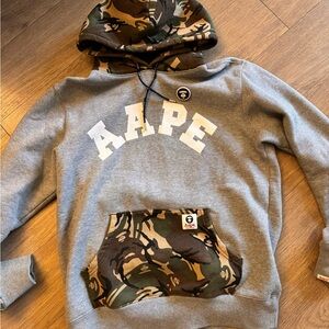 AAPE Camo Accent Gray Hoodie